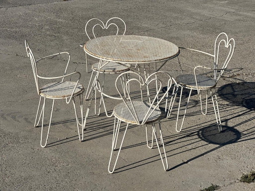 Mathieu Matégot wrought iron garden furniture, 1950