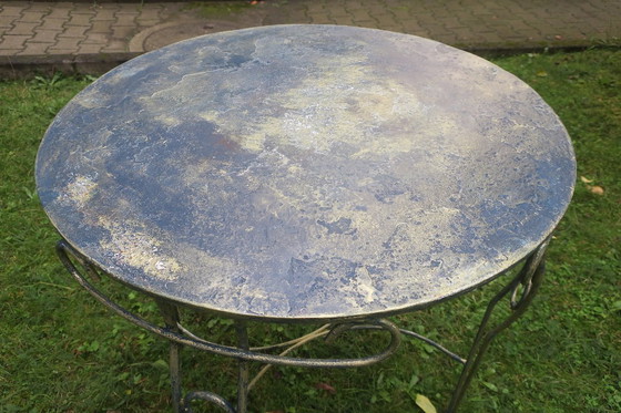 Image 1 of Mid Century Painted Iron Patio or Garden Table, 1960s