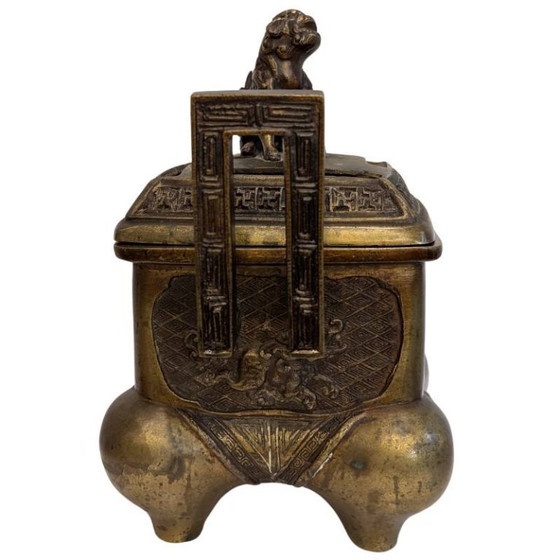 Antieke Chinese bronzen wierookbrander met draak en Foo Dog – 107 – Decoratieve objecten (photo 3 of 9)