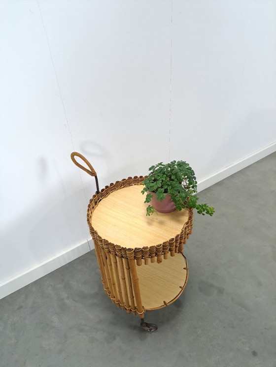 Image 1 of Carrito de bambú, mesa auxiliar
