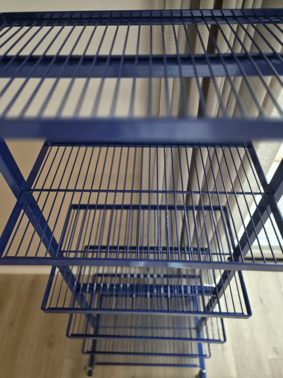 Scaffale/Carrello Vintage Blu Cobalto. – Armadi a muro, Metal (photo 7 of 9)