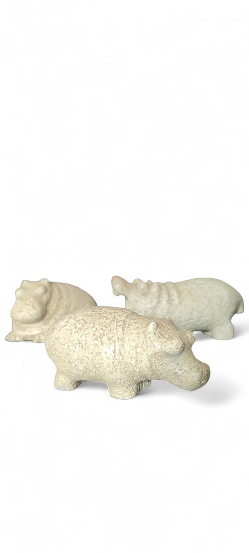 Orhan Otay vintage hippo sculptures