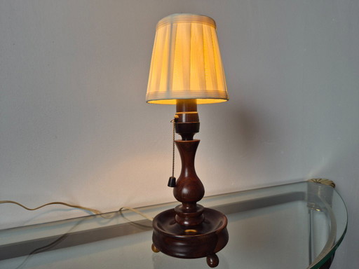 Lámpara de mesa/mesita de noche japonesa vintage de madera