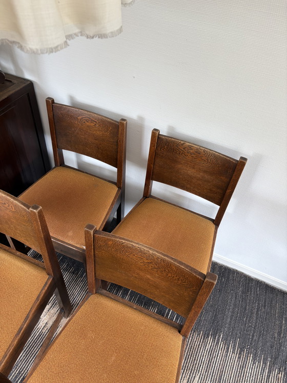 Image 1 of Art-Deco-/Amsterdamer Schule-Set mit 4 Stühlen