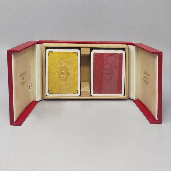 Image 1 of Wunderschöne, originale Spielkartenbox von Cartier aus den 1970er Jahren in exzellentem Zustand. Hergestellt in Frankreich.
