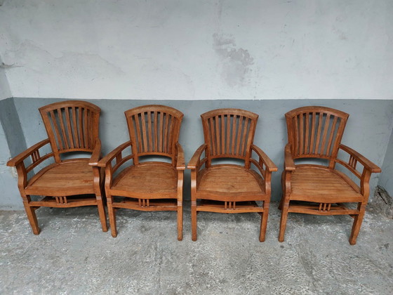 Image 1 of 4 Teakhouten Tuinstoelen