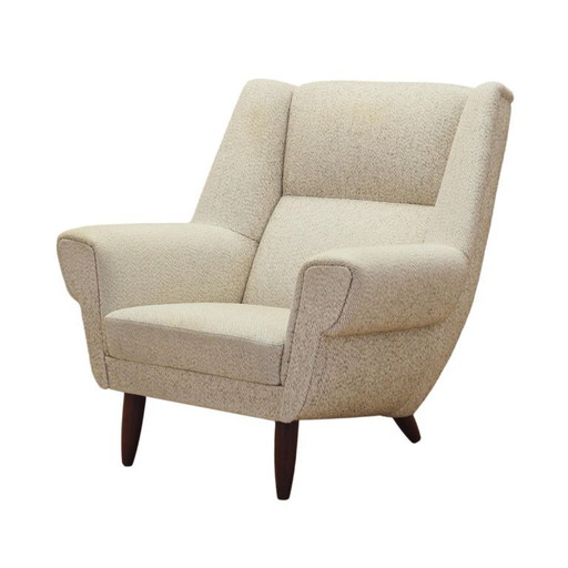 Poltrona beige, design danese, anni '70, produzione: Danimarca