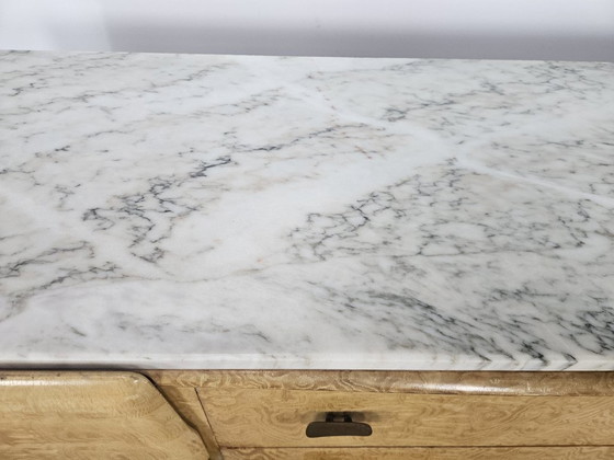1950s maple chest of drawers with a marble top – Wood (photo 9 of 23)