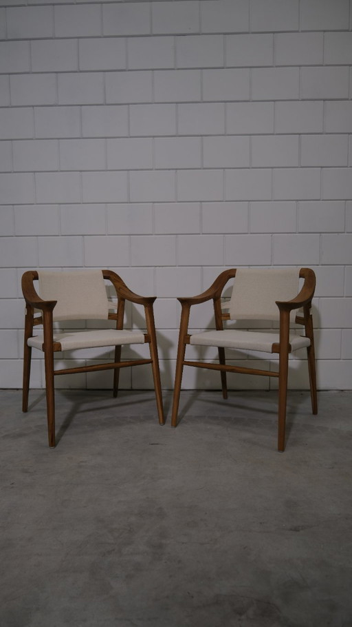 Set of 2 solid teak Lyra chairs – minimalist design inspired by Norwegian vintage (showroom model)