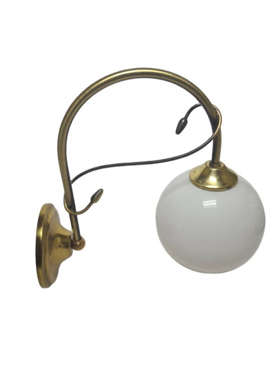 Art Deco wandlamp, Polen, jaren 1950 – Wandlampen, Glass, Brass (photo 5 of 10)