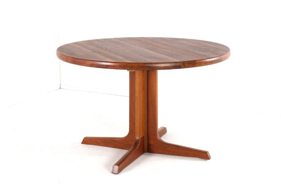 Image 1 of Gudme round 2x extendable dining table 'Slumstrup' vintage Danish design