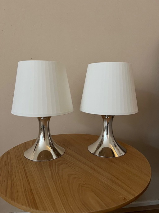 Ikea vintage lamp Lampan wit zilver