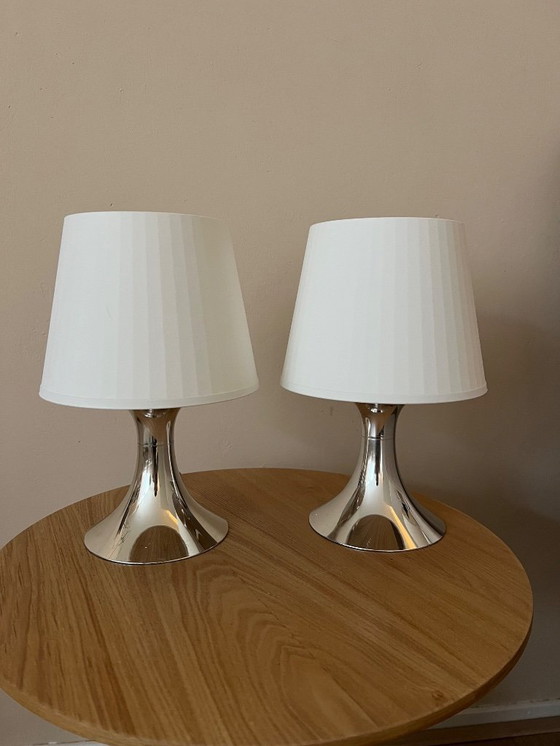 Image 1 of Ikea vintage lamp Lampan wit zilver