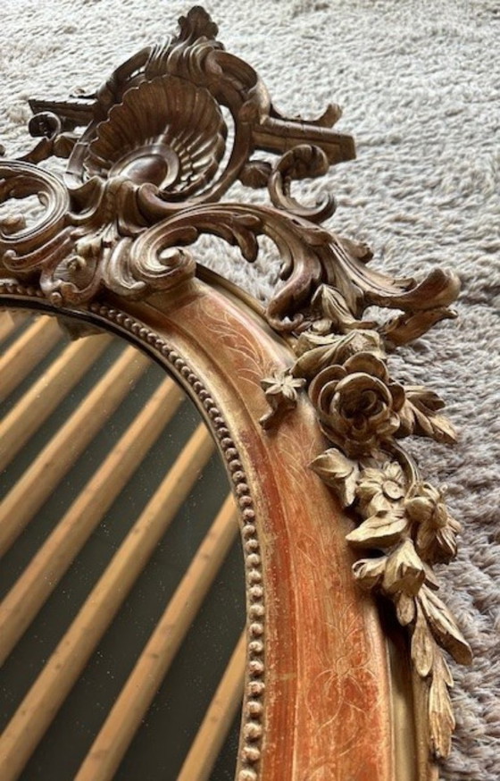 Image 1 of Rare antique oval mirror