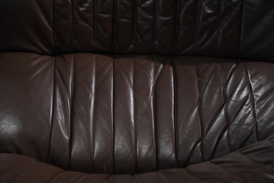 Image 1 of Zeldzame bruine leren Aralia loungebank van Michel Ducaroy voor Ligne Roset Frankrijk