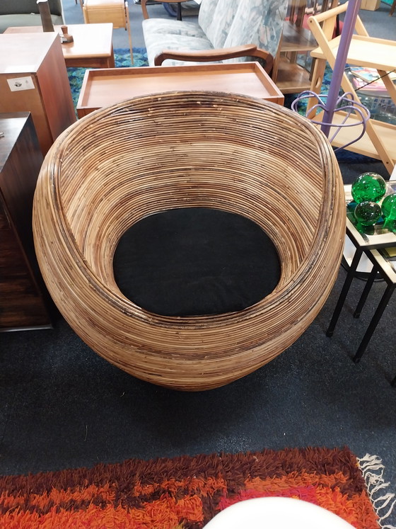 Image 1 of 1 x pencil reed tub chair 1970s in the style of Gabriella Crespi
