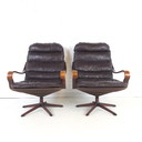 2 poltrone girevoli vintage, design danese metà secolo moderno