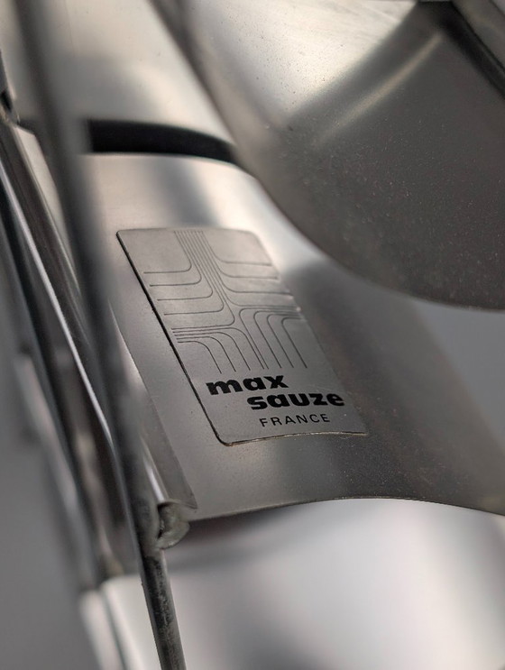 Image 1 of Applique murale géométrique originale en aluminium Max Sauze, années 1970