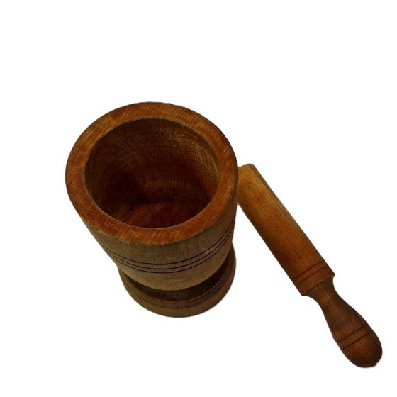 Image 1 of Mortier et pilon en bois vintage