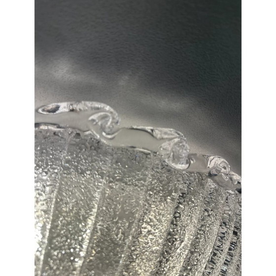 Image 1 of Lámpara de techo tradicional italiana de cristal de Murano blanco "Graniglia" estilo años 70