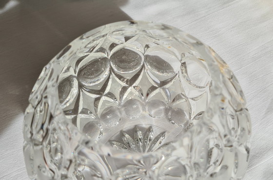 Vintage Nachtmann lead crystal sphere vase, heavy, "Angelique" series, Ø 13.5cm, crystal lens cut, star (photo 6 of 15)
