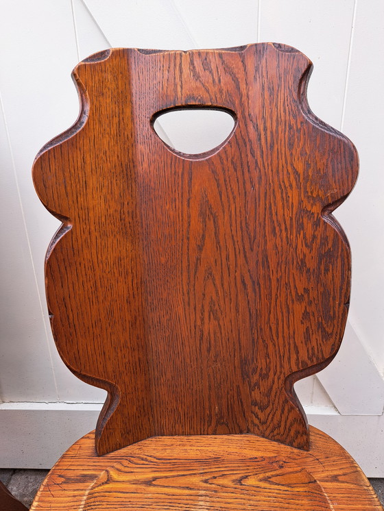 Image 1 of 4x Sedie brutaliste in rovere.