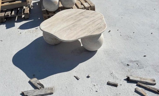 Travertine slab organic beige