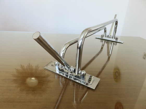 Image 1 of Portasciugamani Art Déco in ottone cromato, anni '30-'40, Francia 