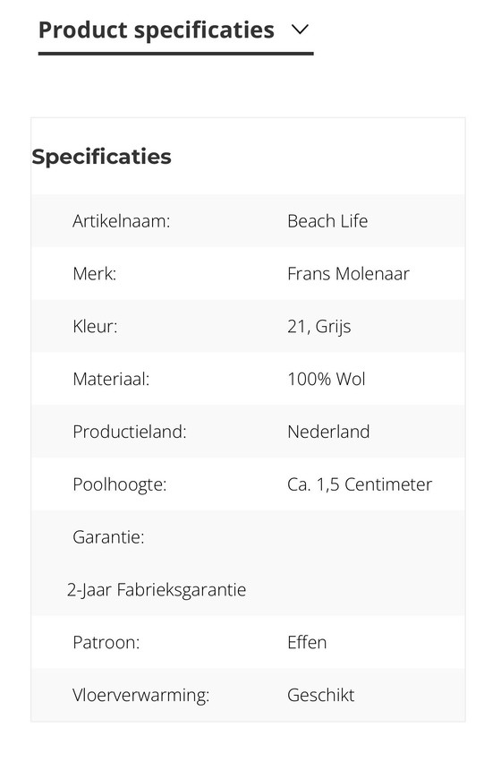 Image 1 of Floorpassion Wollteppich, 200x240, Farbe Grau 21