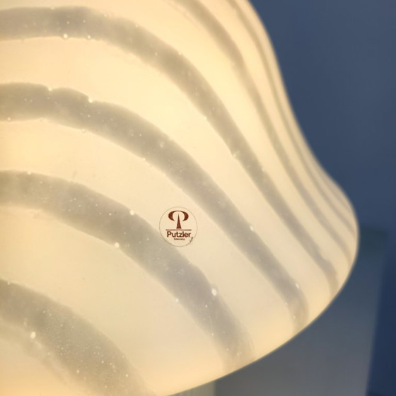 Image 1 of Peill & Putzler mushroom lamps 70s glass zebra