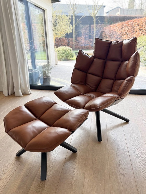 Image 1 of B&B Italia - Husk draaibare fauteuil en voetenbank