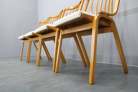 Image 1 of Set di quattro sedie da pranzo restaurate di metà secolo di Jitona