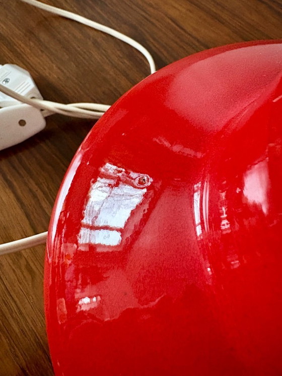 Image 1 of Vintage retro red ceramic table lamp base from the 70s