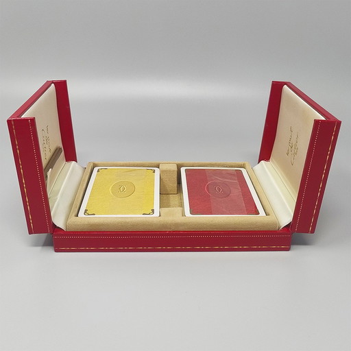 Boîte de cartes à jouer de Cartier en excellent état, datant des années 1970. Fabriquée en France