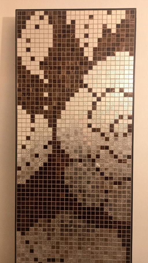Panneau décoratif original en mosaïque Bisazza « Fleurs d'hiver or/noir »