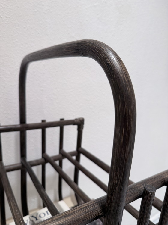 Vintage Bamboe Tijdschriftenrek | Opbergmand – onbekend, Bamboo (photo 4 of 9)