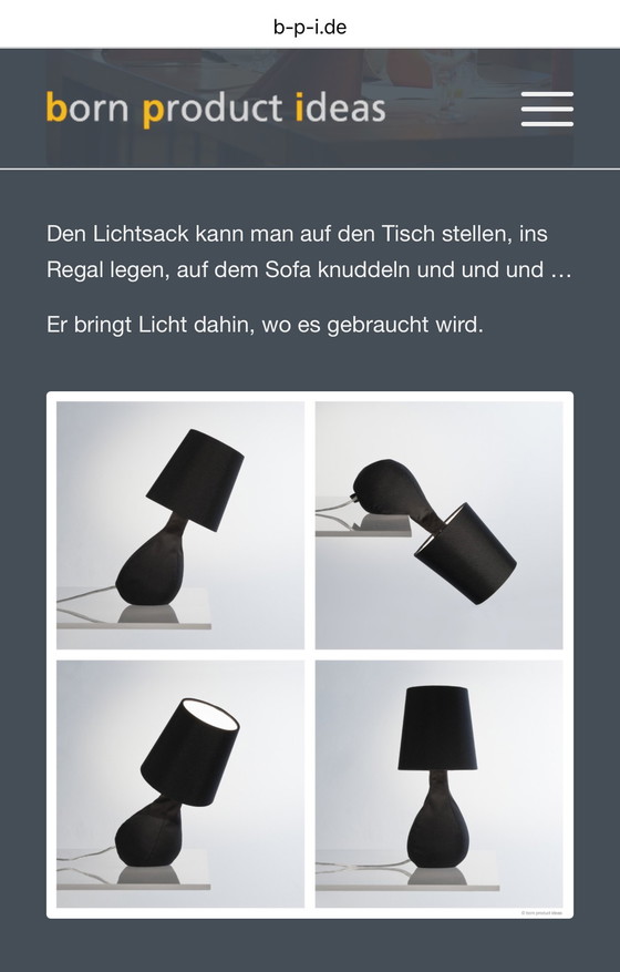 Image 1 of Lichtsack Shade design table lamp by Christopher Born