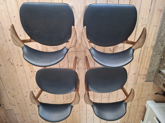 Ensemble de 4 chaises en corne de vache, style années 60 – humelfa, Chaises de salle à manger, Skai, Wood (photo 6 of 15)