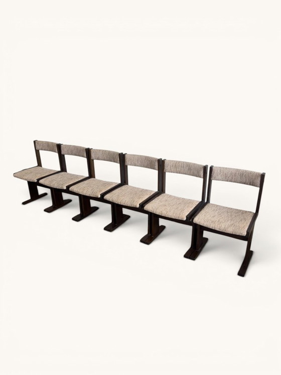 Set mit 6 Esszimmerstühlen von Poul H. Poulsen für Gangsø Møbler – Textile, Wood (photo 8 of 9)