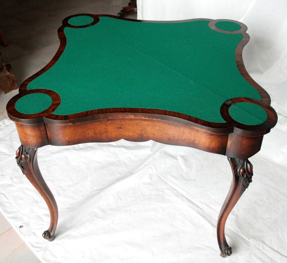 Image 1 of Engelse laat 18e-eeuwse speeltafel openklapbaar