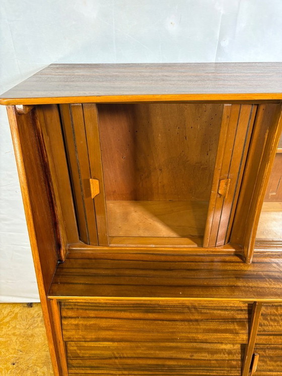 Image 1 of Mid Century Retro Vintage Walnut Sideboard / Drinks Cabinet by F.D. Welters (Circa 1960)  A stylish and highly functional mid ce