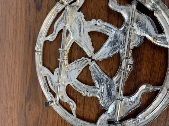 Image 1 of Silver-colored metal trivet, SILEA, goose motif