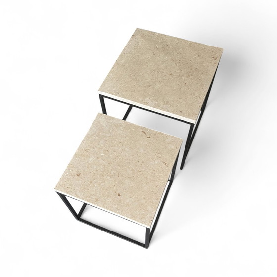 Image 1 of Side table set in marble natural stone