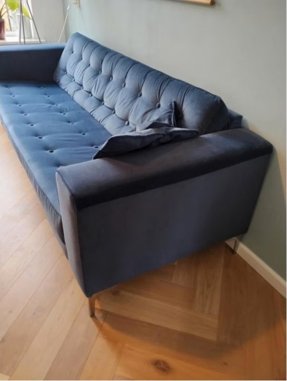Image 1 of Dark blue designer sofa 240cm, one of a kind