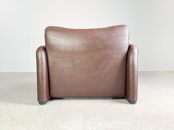 Image 1 of 2X Cassina Maralunga Armchair Leather Brown Vico Magistretti