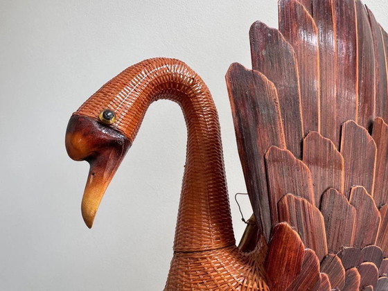 1 cesta colgante/decoración de pared XL única de ratán/mimbre con forma de cisne – Rattan, Wood (photo 9 of 11)
