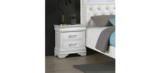 White Nightstand: Modern Bedside Table with Drawers