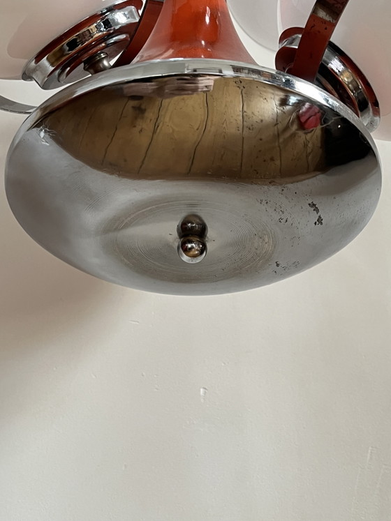 Image 1 of Italiaanse atoomkroonluchter uit het ruimtetijdperk met 6 bollen