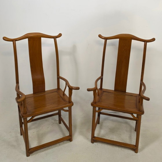 Set van 2 Chinese Yoke Back Chair vroege 20e eeuw – Eetkamerstoelen, Wood (photo 2 of 7)