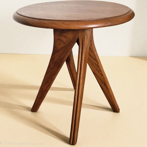 Mesa auxiliar de roble macizo - Diseño escandinavo de los años 50